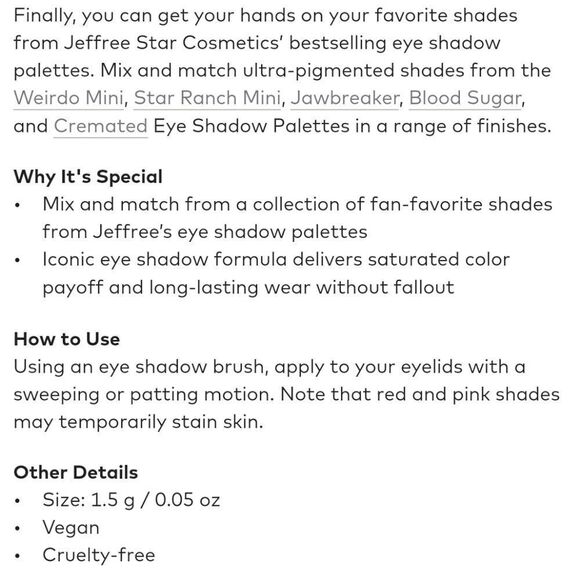 Jeffree Star Cosmetics Pressed Pigment Metallic Eyeshadow Refill in Poison Ivy - Picture 9 of 10